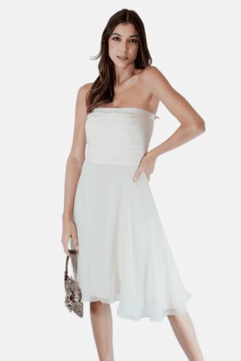 Vestido Branco Tomara que caia Chocolate