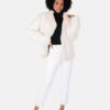 Casaco Feminino Off White Pele de Coelho