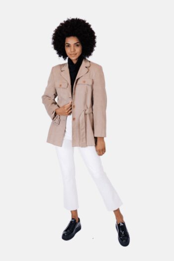 Trench Coat Feminino Vertigo Suede Capuccino