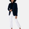Blazer  Feminino  Massino Dutti Xadrez Azul Escuro