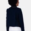 Casaqueto Feminino Zara azul marino detalhes prata na gola - Imagem 3