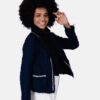 Casaqueto Feminino Zara azul marino detalhes prata na gola - Imagem 5