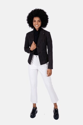 Blazer Feminino Armani Jeans Marrom Pespontado