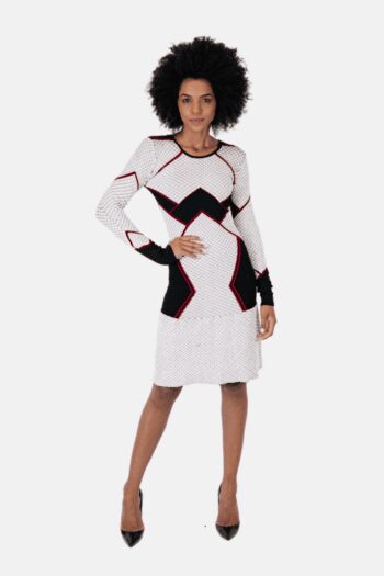 Vestido Tubinho BoBô Preto e Branco Tricot