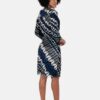 Vestido Kay Unger Tule Branco Preto e Azul - Imagem 3