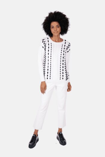 Blusa Primart Fio Branca e Preta