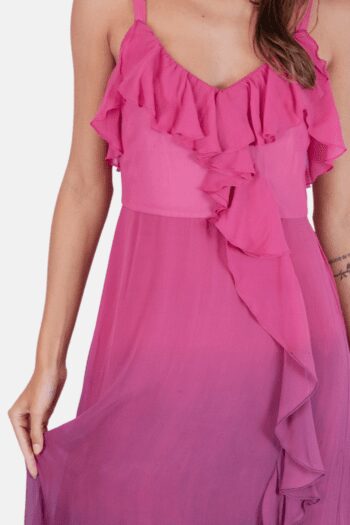 Alternative view of Vestido Monica Negreiros Rosa Degrade