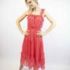 Vestido Amissima Rosa Com Babado
