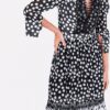 Vestido Alfreda Poá Preto e Branco  Longo - Imagem 3