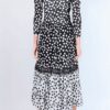 Vestido Alfreda Poá Preto e Branco  Longo - Imagem 4