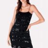 Vestido Feminino Animale Preto Paetê