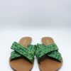 Chinelo Arezzo Verde em Couro Trançado - Imagem 2