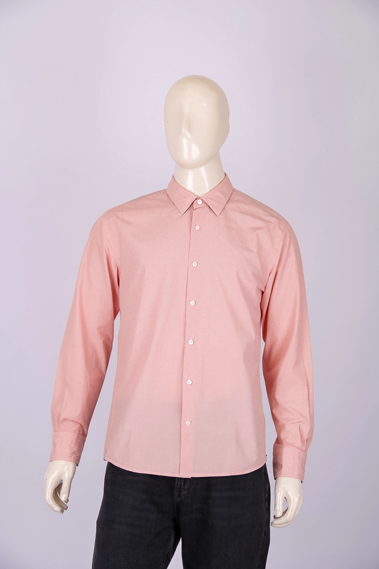 Camisa Hugo Boss Slim Fit Estampada Dots e Xadrez Coral G