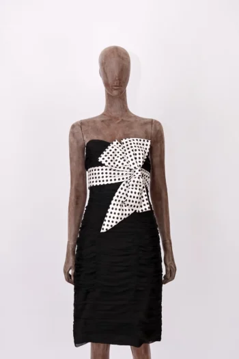 Vestido Terani Preto com laço de Poá 44