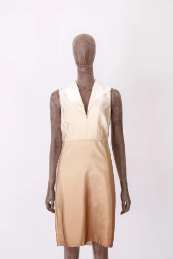 Vestido Cori Branco e Bege P