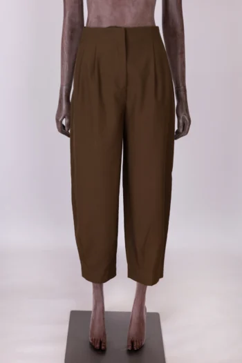 Calça Zara Alfaiataria Baggy Marrom PP