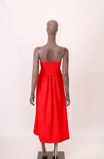 Alternative view of Vestido Giah Midi Sem Mangas Cós Drapeado Vermelho P