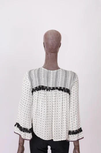 Alternative view of Bata Aberta Bershka Boho Branca e Preta P