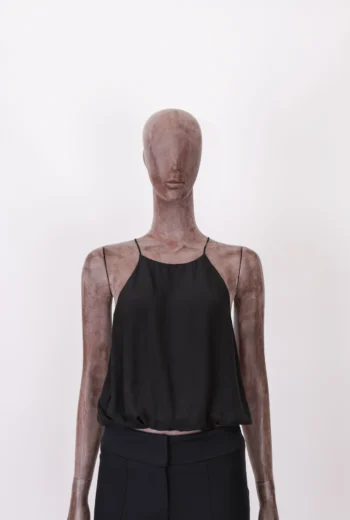 Body Carina Duek em Seda Preto P