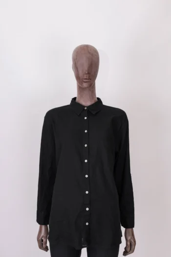 Camisa Le Lis Blanc Oversized com Linho Preta P