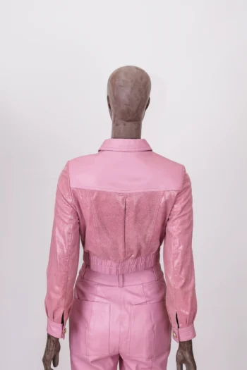 Alternative view of Jaqueta de Couro ByNV Botões Dourados Rosa PP