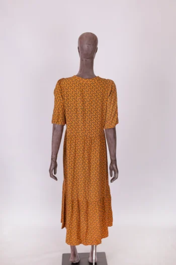Alternative view of Vestido Animale Midi Laranja com Estampa Azul 40