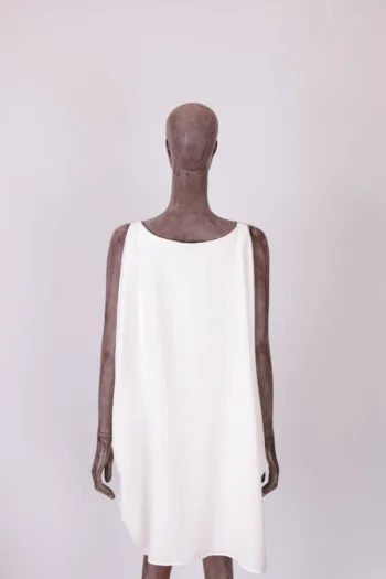 Alternative view of Vestido Chek Curto com Capa Esvoaçante Branco P