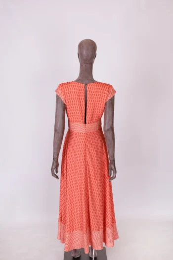 Alternative view of Vestido Divina Pele Longo Estampa Geométrica Laranja 42