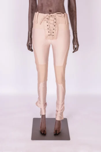 Calça Chart Neoprene Detalhe Couro no Cós Rose P