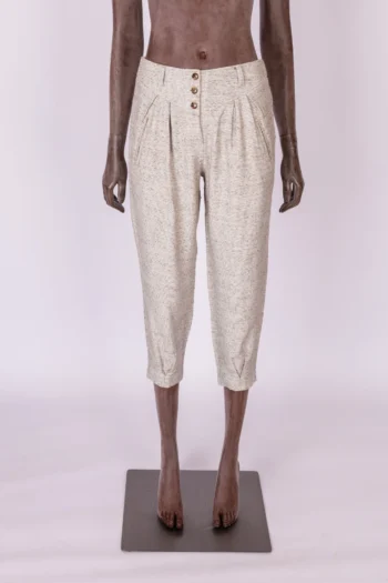 Calça Lilly Sarti com Pregas no Cós Mescla 36