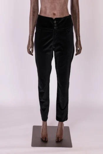 Calça MIXED em Veludo Preta Com Botões 42