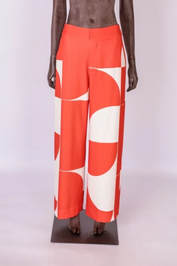 Calça Morena Rosa Estampa Geométrica Laranja 38