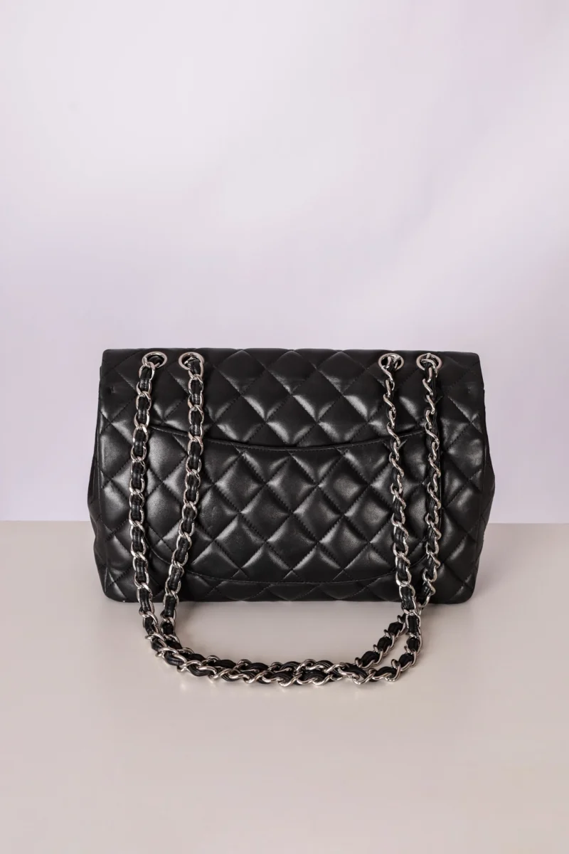 CHANEL 38 2/1 ブラック Bolsa Chanel Classic Single Flap Calfskin Preta - Rehabita Brechó