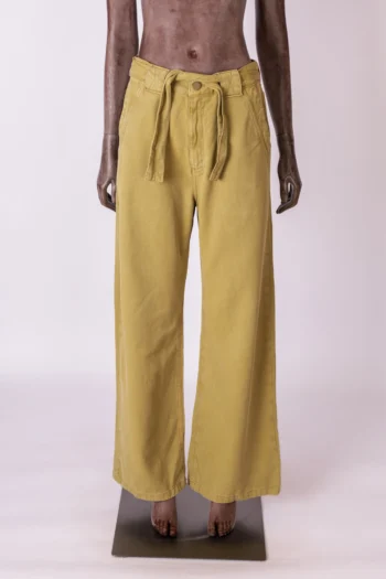 Calça Cantão em Sarja Wide Leg Verde Recife 38