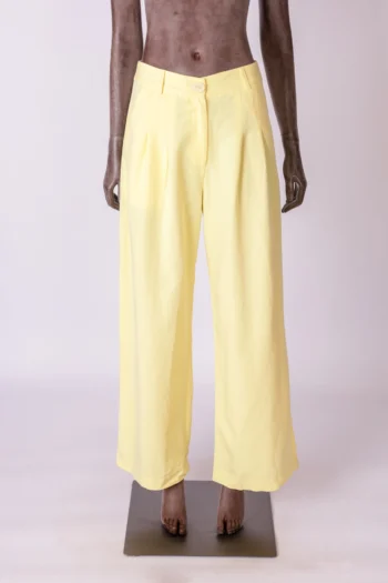 Calça Linho Cantão Alfaiataria Amarela 38
