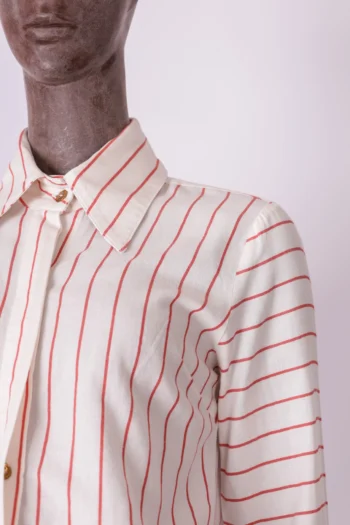 Alternative view of Camisa Algodão Missinclof Listrada Vermelha e Branca P