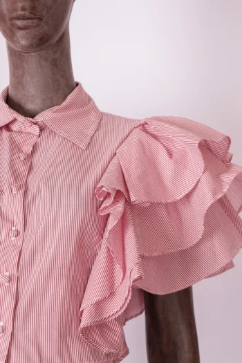 Alternative view of Camisa Cropped Carol Bassi Listrada Babados P