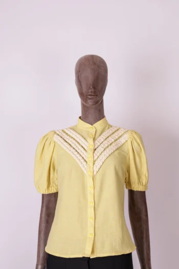 Camisa Manga Curta Missinclof Amarela Cordão P