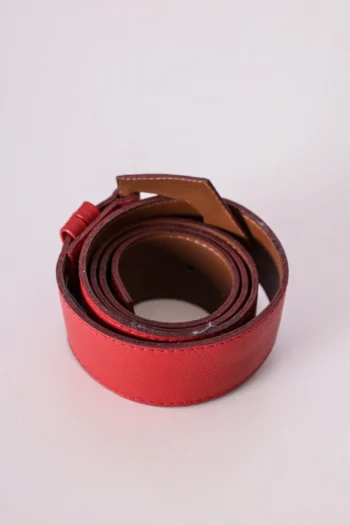 Alternative view of Cinto em Couro Vermelho M