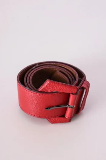 Cinto em Couro Vermelho M