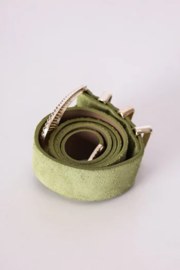Alternative view of Cinto em Suede Verde Lima com Dourado P