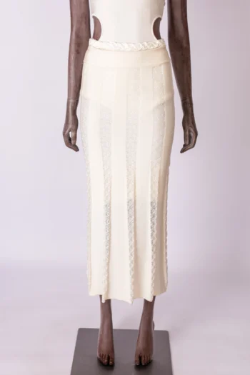 Alternative view of Saia Midi Lolitta Edição Especial Off- White Com Detalhe P