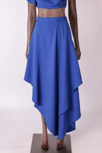 Saia Zara Assimétrica Azul Royal P