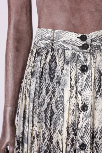 Alternative view of Saia Zara Basic Midi Estampa Python Bege e Preta P