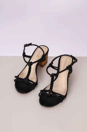 Sandália Tatiana Loureiro Salto Bloco Suede Preto 38