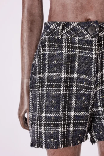 Alternative view of Short Hit em Tweed com Lurex Azul Marinho M