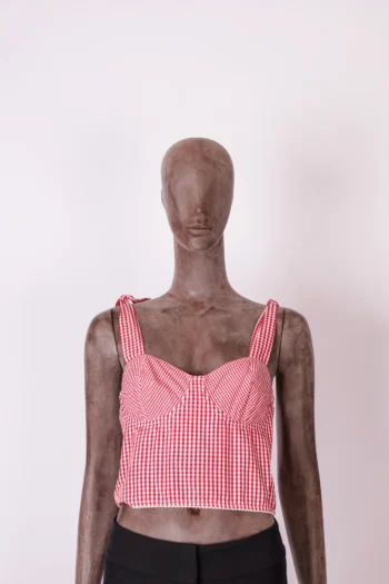 Top Carol Bassi Vichy Vermelho e Branco P