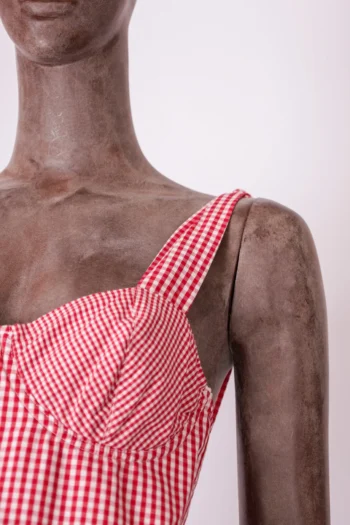 Alternative view of Top Carol Bassi Vichy Vermelho e Branco P