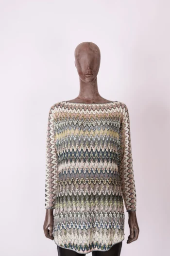 Tricot Missoni Padronagem Azul e Verde P