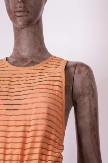 Alternative view of Vestido A.Niemeyer Listrado Laranja 36